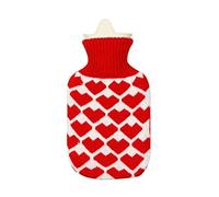 Bolsa Agua Caliente Botella De Agua Caliente Con Corazón Rojo Tejido Bolsa De Agua Caliente De Invierno Botella de Agua Caliente