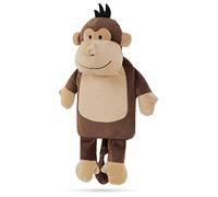 Bolsa Agua Caliente con Funda de Felpa- Botella Agua Caliente de Caucho Natural, 1 Litro - Funda de Animal de Peluche - Regalos Navidad (Marrón Mono)