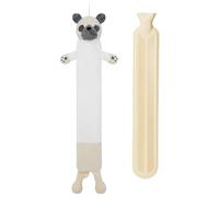Bolsa Agua Caliente con Funda de Felpa- Botella Agua Caliente de Caucho Natural, 1 Litro - Funda de Animal de Peluche - Regalos Navidad (Pug Largo)