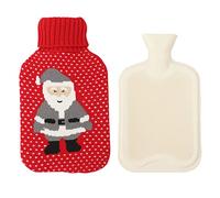 Bolsa agua caliente con funda,funda punto suave,a prueba fugas,1 L,de PVC,bolsa agua caliente con tapa,calor a largo plazo,alivio del dolor,gran regalo paramujeres,hombres ni?os,color rojo C