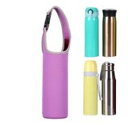 Bolsa aislada para Botella de Agua, Bolsa aislada para Botella de Agua con asa, Funda Protectora de hidratación de Aventura con Hebilla para Bebidas energéticas, Vasos de Vidrio, Morado Oscuro, Refer