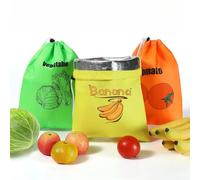 Bolsa Aislante Aluminio 35cm Frutas Verduras | Forro aluminio bloquea , mantiene frescura, cordón , 35x28cm, cocina organizada