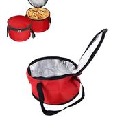 Bolsa Aislante Redonda, 11X7 Pulgadas, Portador De Cacerola Térmica, Bolsa Enfriadora De Almuerzo Con Aislamiento Reutilizable, Enfriador Plegable Para Alimentos Fríos Y Calientes Para Picnics(Rojo)