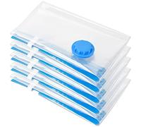 Bolsa al Vacio Ropa 5 Piezas Reutilizable Bolsas de Almacenamiento al Vacío Ahorro de Espacio Bolsas de CompresiónBolsas de Vacío para Guardar Ropa,Ropa de Cama,Edredones,Almohadas,Mantas (40x50cm)