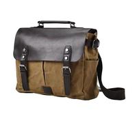 Bolsa Alforjas Compatible Con 1 Uds Bolso Bandolera Diseño Motocicleta Lona Encerada Impermeable Accesorios Hombro Crazy Horse(Khaki)