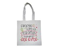 Bolsa algodón frase :" Profes como tú no se olvidan, se recuerdan toda la vida " REGALO PROFE