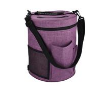 Bolsa Almacenamiento Ganchillo Bolsa de Almacenamiento for Lanas, Organizador Redondo Herramientas Tejer con múltiples Bolsillos for Hilo Lana(Purple)