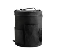Bolsa Almacenamiento Ganchillo Bolsa de Almacenamiento for Lanas, Organizador Redondo Herramientas Tejer con múltiples Bolsillos for Hilo Lana(Black)