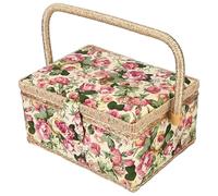 Bolsa Almacenamiento Ganchillo Cesta de Costura Vintage for Agujas, Hilo, Cinta métrica y Otros Suministros, Caja Almacenamiento(B)