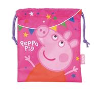 Bolsa almuerzo o merienda Peppa Pig 26x22cm saco de cuerdas
