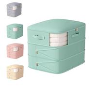 Bolsa autocomprimible Hueborne for guardar edredones: bolsa grande de triple capa que ahorra espacio y se comprime sin vacío for ropa de cama, edredones y plumíferos(Light green)