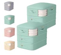 Bolsa autocomprimible Hueborne for guardar edredones: bolsa grande de triple capa que ahorra espacio y se comprime sin vacío for ropa de cama, edredones y plumíferos(2PCS-Light green)