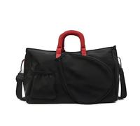 Bolsa Badminton Tenis Espaciosa 2 Tonos 2en1 Hombro Tote Carga Lateral 2 Raquetas Oxford Resistente Agua Deportiva Versátil Pendular Gimnasio Separación Seco Húmedo Hombre Mujer Pareja Black