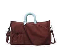 Bolsa Badminton Tenis Espaciosa 2 Tonos 2en1 Hombro Tote Carga Lateral 2 Raquetas Oxford Resistente Agua Deportiva Versátil Pendular Gimnasio Separación Seco Húmedo Hombre Mujer Pareja Coffee