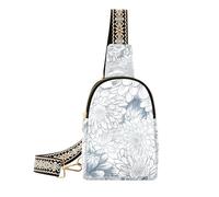Bolsa bandolera pequeña con diseño de flor de crisantemo para mujer, bolsa cruzada, riñonera, bolsa de pecho, bolsas de cinturón con correa ajustable, chrysanthemum flower, Mochilero