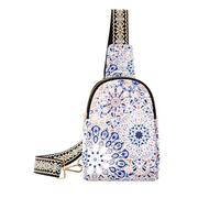 Bolsa bandolera pequeña con diseño de mandala para mujer, bolsa cruzada, riñonera, bolsa de pecho, bolsa de cinturón con correa ajustable, Flor mandala, Mochilero