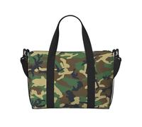 Bolsa bandolera portátil con estampado de camuflaje militar verde para mujer, adecuada para gimnasio, entrenamientos, viajes y viajes