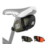 Bolsa Bicicleta para Accesorios Bici Montaña Alforjas para Sillin Bicicleta con Reflectante Impermeable Mini Pequeña Bolso herramientas MTB Accesorio Asiento Multifuncional 16,5*7,5*10,5CM(Verde)
