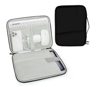 Bolsa Blanda de Tableta Estuche, 7,9-11″ Funda de Tableta Impermeable para 11" iPad A16 2025, Air M3 M2, Pro M4 2024, 10,9" iPad Air, con Compartimento Accesorios, Negro, 30 x 23 x 3 cm, 1 Pieza