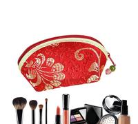 Bolsa bordada para monedas, bolsa de monedas china, exquisita bolsa de monedero, bolsa de almacenamiento de joyas con cremallera para mujer, bolsa de joyería bordada con flores, Red, Refer to