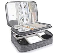 Bolsa Cables de Viaje Organizador, Bolsa para Organizar Cable, Bolsa de Almacenamiento de Accesorios Electrónicos de Doble Capa para Cables USB, Adaptadores, Powerbank, Tarjetas de Memoria