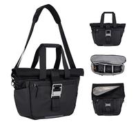 Bolsa Cámara Fotográfica, Rollei Fotoliner Ocean Rolltop Bag L Bolso de hombro para Cámara Impermeable Mochila Camara Fotos Grande con Correa Ajustable para DSLR y Accesorios Negro Bolsa-Bolso-Mochila