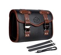 Bolsa colgante de motocicleta de montaje lateral, bolsa de almacenamiento a prueba de sol, piel artificial, color negro, apto para bicicletas eléctricas, bicicletas con cerradura (bolsa)