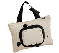 Bolsa colgante multifunción para bebé con bordado de oso para llevar toallitas húmedas, portátil, imprescindible para padres activos, soporte portátil para toallitas húmedas