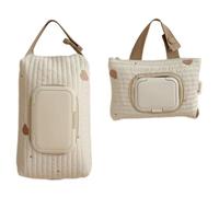 Bolsa colgante multifunción para bebé con bordado de oso para llevar toallitas húmedas, portátil, imprescindible para padres activos, soporte portátil para toallitas húmedas