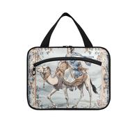 Bolsa colgante vintage de tribu étnica china para hombre con gancho, bolsa de maquillaje expandible de gran capacidad para mujer inodoro maletín para maquillaje L