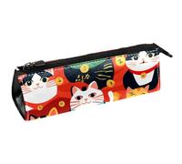 Bolsa compacta con cremallera para bolígrafos de dibujos animados Maneki Neko Cats