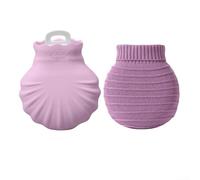 Bolsa compacta de silicona para agua caliente para un calentamiento rápido, mantiene el calor durante horas, perfecta para viajes (morado)