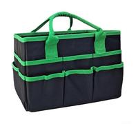 Bolsa compacta para herramientas de jardín con cremalleras de longitud completa y costuras dobles para ciclos de uso extendidos al aire libre (negro y verde)