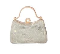 Bolsa con adornos de cristal para incidentes nocturnos y excursiones casuales con múltiples compartimentos, esfera de cristal brillante, Gold