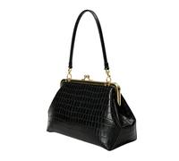 Bolsa con cierre de beso para besos | Bolsa de piel sintética con cierre | Bandolera de moda | Ideal para mujeres, trabajo, escuela, compras, viajes, fin de semana y salidas, Negro , Se référer au