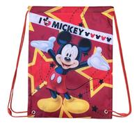 Bolsa con cierre de cordón Mickey Mouse Disney mochila bolsa gimnasio escuela tiempo libre 43 x 32 cm, rojo, 43