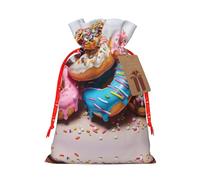 Bolsa con cordón con estampado de donas para regalos, bolsas de regalo adorables reutilizables, perfectas para joyas y mucho más