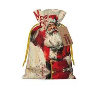 Bolsa con cordón con estampado de Feliz Navidad para regalos, bolsas de regalo adorables reutilizables, perfectas para joyas y mucho más