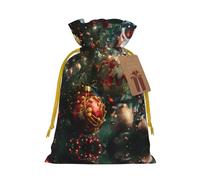 Bolsa con cordón con estampado de Feliz Navidad para regalos, bolsas de regalo adorables reutilizables, perfectas para joyas y mucho más