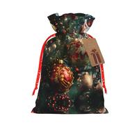 Bolsa con cordón con estampado de Feliz Navidad para regalos, bolsas de regalo adorables reutilizables, perfectas para joyas y mucho más