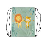Bolsa con Cordón Lindo León Tigre Ligera Mochila Cuerdas Unisexe Drawstring Backpacks para Baloncesto Buceo Senderismo