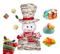 Bolsa con cordón navideña de muñeco de nieve,Bolsa con cordón para regalo navideño - Bolsa de regalos navideños con cordón | Bolsa de dulces festiva, bolsa de almacenamiento de muñecas de muñeco de ni