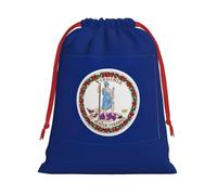 Bolsa con cordón para regalo con diseño de bandera del estado de Virginia, recuerdos de fiesta, cumpleaños, almacenamiento diario, oficina, decoración del hogar