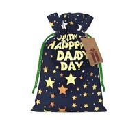 Bolsa con cordón para regalos, diseño de estrellas y feliz día del padre, bolsas de regalo adorables reutilizables, perfectas para joyas y mucho más