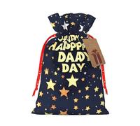 Bolsa con cordón para regalos, diseño de estrellas y feliz día del padre, bolsas de regalo adorables reutilizables, perfectas para joyas y mucho más