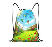 Bolsa con Cordónbolsas con Cordón para Natación Viaje Al Aire Libre 36X42Cm Ajustable Ligera Bolsa De Deporte Patrón del Jardín Paraíso De Los Pájaros