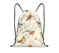 Bolsa con Cordónbolsas De Gimnasia para Adulto Senderismo Hombres 36X42Cm Ligera Ajustable Bolsa De Cuerdas Pájaro Y Rama De Estilo Vintage