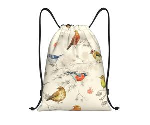 Bolsa con Cordónbolsas De Gimnasia para Adulto Senderismo Hombres 36X42Cm Ligera Ajustable Bolsa De Cuerdas Pájaro Y Rama De Estilo Vintage
