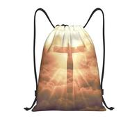 Bolsa con Cordónbolsas De Gimnasia para Hombres Mujeres Al Aire Libre 36X42Cm Ajustable Fácil De Doblar Bolsa De Deporte Cristianismo Cruz Jesús