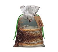 Bolsa con cordones para Navidad, caza, patos salvajes, bolsas para envolver regalos, para bodas, Pascua, fiestas de vacaciones